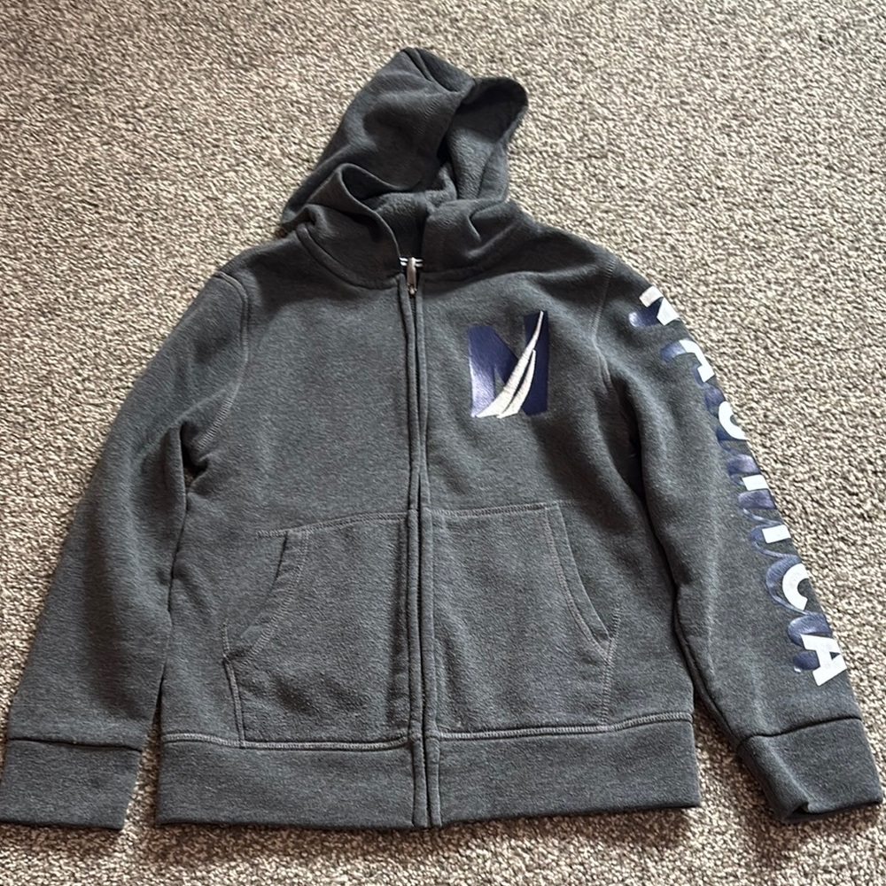 Kids Gray Nautica Zip-Up Hoodie size 8